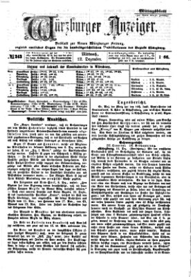 Würzburger Anzeiger. Mittagsblatt (Neue Würzburger Zeitung) Mittwoch 12. Dezember 1866