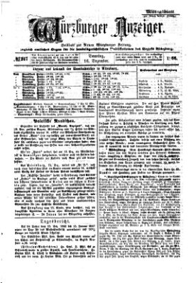 Würzburger Anzeiger. Mittagsblatt (Neue Würzburger Zeitung) Sonntag 16. Dezember 1866