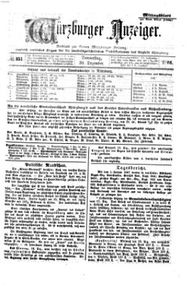 Würzburger Anzeiger. Mittagsblatt (Neue Würzburger Zeitung) Donnerstag 20. Dezember 1866