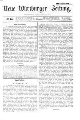 Neue Würzburger Zeitung. Morgenblatt (Neue Würzburger Zeitung) Donnerstag 14. Februar 1867