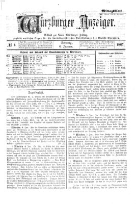 Würzburger Anzeiger. Mittagsblatt (Neue Würzburger Zeitung) Sonntag 6. Januar 1867