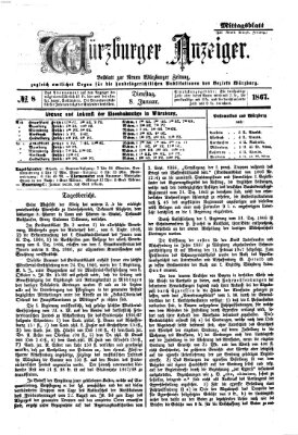 Würzburger Anzeiger. Mittagsblatt (Neue Würzburger Zeitung) Dienstag 8. Januar 1867