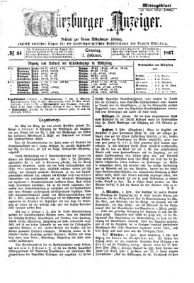 Würzburger Anzeiger. Mittagsblatt (Neue Würzburger Zeitung) Sonntag 3. Februar 1867