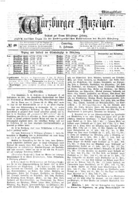 Würzburger Anzeiger. Mittagsblatt (Neue Würzburger Zeitung) Samstag 9. Februar 1867