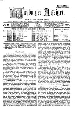 Würzburger Anzeiger. Mittagsblatt (Neue Würzburger Zeitung) Freitag 15. Februar 1867