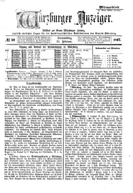 Würzburger Anzeiger. Mittagsblatt (Neue Würzburger Zeitung) Donnerstag 21. Februar 1867