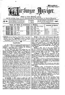 Würzburger Anzeiger. Mittagsblatt (Neue Würzburger Zeitung) Dienstag 5. März 1867