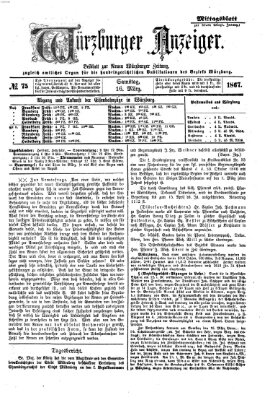 Würzburger Anzeiger. Mittagsblatt (Neue Würzburger Zeitung) Samstag 16. März 1867