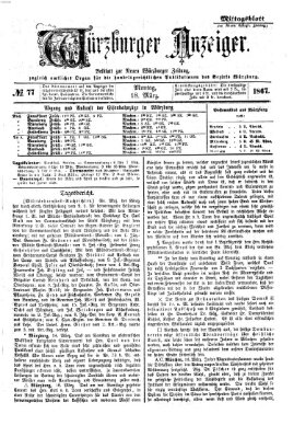 Würzburger Anzeiger. Mittagsblatt (Neue Würzburger Zeitung) Montag 18. März 1867