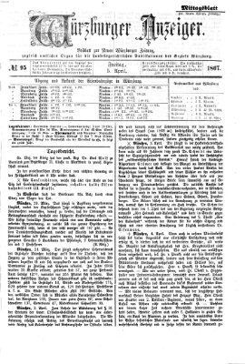 Würzburger Anzeiger. Mittagsblatt (Neue Würzburger Zeitung) Freitag 5. April 1867