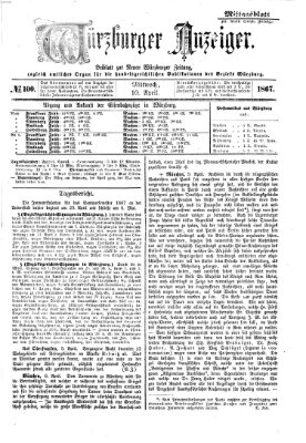 Würzburger Anzeiger. Mittagsblatt (Neue Würzburger Zeitung) Mittwoch 10. April 1867