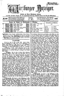 Würzburger Anzeiger. Mittagsblatt (Neue Würzburger Zeitung) Freitag 17. Mai 1867