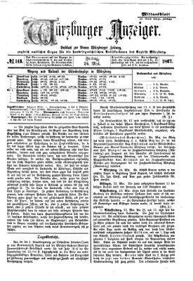 Würzburger Anzeiger. Mittagsblatt (Neue Würzburger Zeitung) Freitag 24. Mai 1867