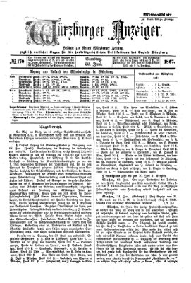 Würzburger Anzeiger. Mittagsblatt (Neue Würzburger Zeitung) Samstag 22. Juni 1867