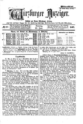 Würzburger Anzeiger. Mittagsblatt (Neue Würzburger Zeitung) Sonntag 23. Juni 1867