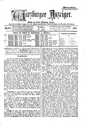 Würzburger Anzeiger. Mittagsblatt (Neue Würzburger Zeitung) Samstag 29. Juni 1867