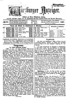 Würzburger Anzeiger. Mittagsblatt (Neue Würzburger Zeitung) Sonntag 30. Juni 1867