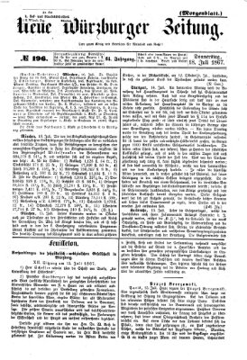 Neue Würzburger Zeitung. Morgenblatt (Neue Würzburger Zeitung) Donnerstag 18. Juli 1867