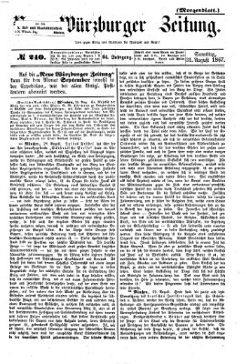 Neue Würzburger Zeitung. Morgenblatt (Neue Würzburger Zeitung) Samstag 31. August 1867