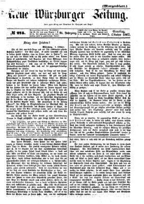 Neue Würzburger Zeitung. Morgenblatt (Neue Würzburger Zeitung) Samstag 5. Oktober 1867