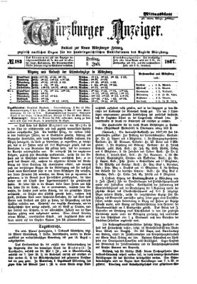 Würzburger Anzeiger. Mittagsblatt (Neue Würzburger Zeitung) Freitag 5. Juli 1867