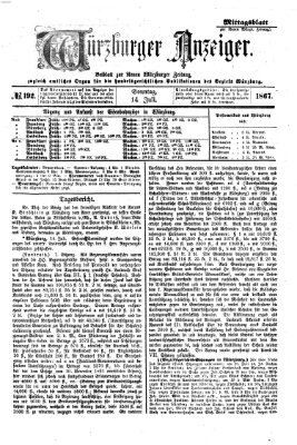 Würzburger Anzeiger. Mittagsblatt (Neue Würzburger Zeitung) Sonntag 14. Juli 1867