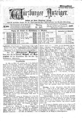 Würzburger Anzeiger. Mittagsblatt (Neue Würzburger Zeitung) Montag 22. Juli 1867