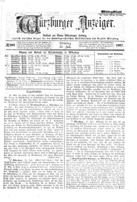 Würzburger Anzeiger. Mittagsblatt (Neue Würzburger Zeitung) Dienstag 23. Juli 1867