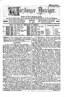 Würzburger Anzeiger. Mittagsblatt (Neue Würzburger Zeitung) Mittwoch 24. Juli 1867