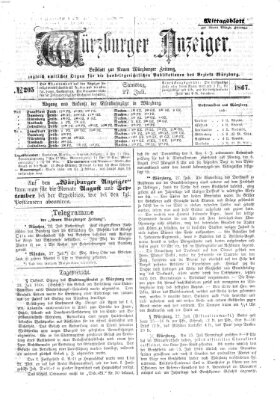 Würzburger Anzeiger. Mittagsblatt (Neue Würzburger Zeitung) Samstag 27. Juli 1867