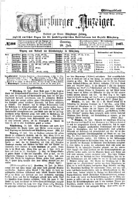 Würzburger Anzeiger. Mittagsblatt (Neue Würzburger Zeitung) Sonntag 28. Juli 1867