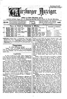 Würzburger Anzeiger. Mittagsblatt (Neue Würzburger Zeitung) Samstag 3. August 1867