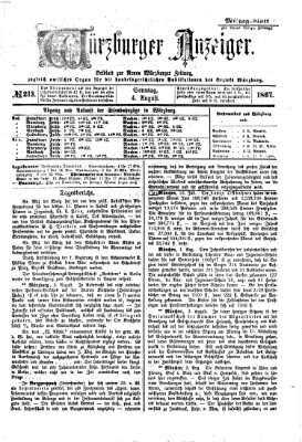 Würzburger Anzeiger. Mittagsblatt (Neue Würzburger Zeitung) Sonntag 4. August 1867