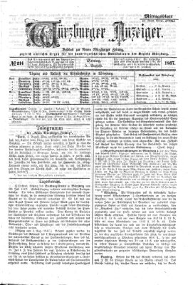 Würzburger Anzeiger. Mittagsblatt (Neue Würzburger Zeitung) Montag 5. August 1867