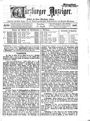 Würzburger Anzeiger. Mittagsblatt (Neue Würzburger Zeitung) Samstag 10. August 1867