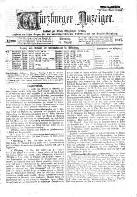 Würzburger Anzeiger. Mittagsblatt (Neue Würzburger Zeitung) Sonntag 11. August 1867