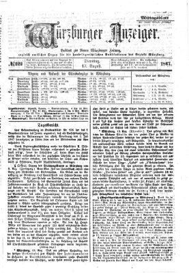 Würzburger Anzeiger. Mittagsblatt (Neue Würzburger Zeitung) Dienstag 13. August 1867