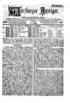 Würzburger Anzeiger. Mittagsblatt (Neue Würzburger Zeitung) Montag 19. August 1867