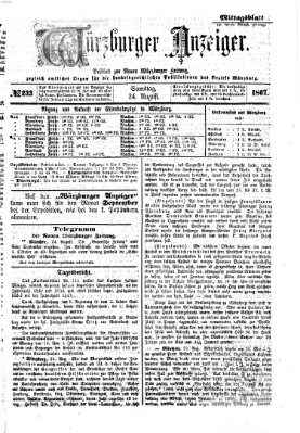 Würzburger Anzeiger. Mittagsblatt (Neue Würzburger Zeitung) Samstag 24. August 1867