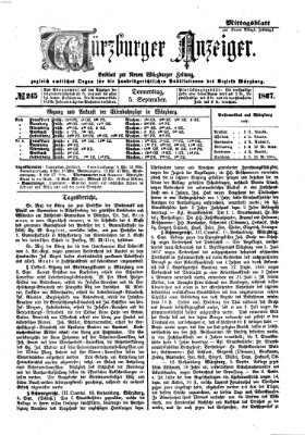 Würzburger Anzeiger. Mittagsblatt (Neue Würzburger Zeitung) Donnerstag 5. September 1867