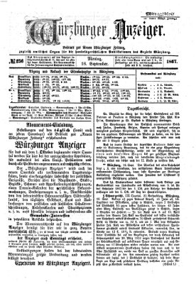 Würzburger Anzeiger. Mittagsblatt (Neue Würzburger Zeitung) Montag 16. September 1867