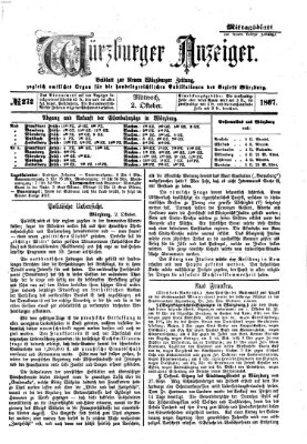 Würzburger Anzeiger. Mittagsblatt (Neue Würzburger Zeitung) Mittwoch 2. Oktober 1867