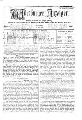 Würzburger Anzeiger. Mittagsblatt (Neue Würzburger Zeitung) Samstag 12. Oktober 1867