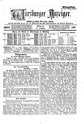 Würzburger Anzeiger. Mittagsblatt (Neue Würzburger Zeitung) Mittwoch 16. Oktober 1867