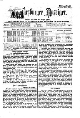 Würzburger Anzeiger. Mittagsblatt (Neue Würzburger Zeitung) Montag 21. Oktober 1867