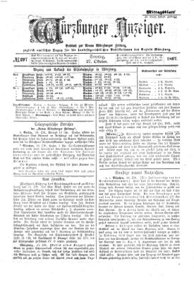 Würzburger Anzeiger. Mittagsblatt (Neue Würzburger Zeitung) Sonntag 27. Oktober 1867