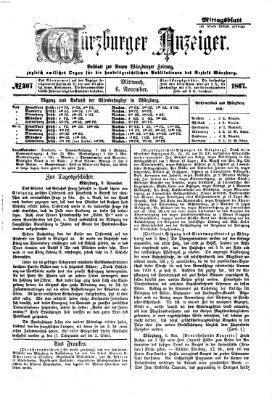 Würzburger Anzeiger. Mittagsblatt (Neue Würzburger Zeitung) Mittwoch 6. November 1867