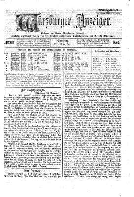 Würzburger Anzeiger. Mittagsblatt (Neue Würzburger Zeitung) Samstag 23. November 1867