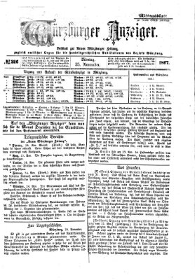 Würzburger Anzeiger. Mittagsblatt (Neue Würzburger Zeitung) Montag 25. November 1867