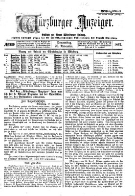 Würzburger Anzeiger. Mittagsblatt (Neue Würzburger Zeitung) Donnerstag 28. November 1867